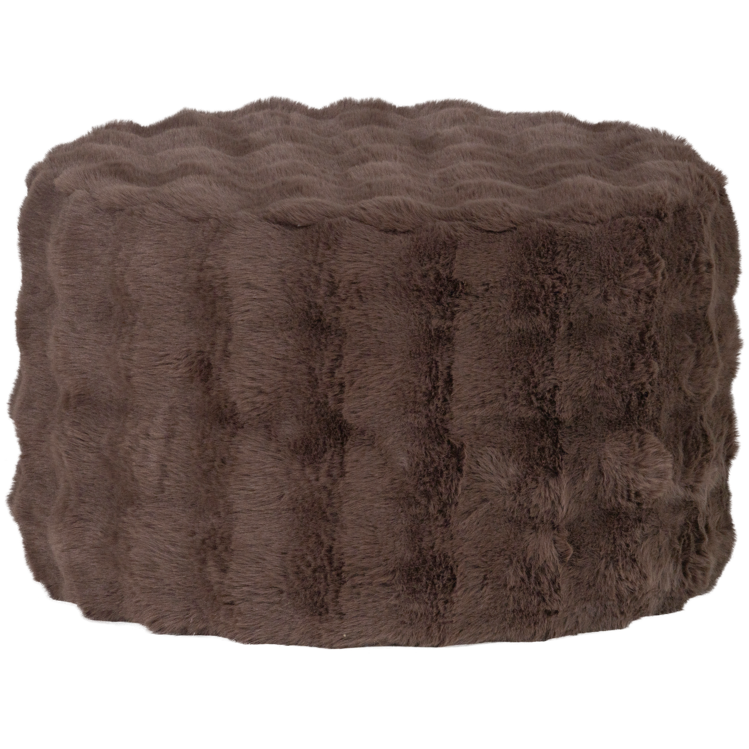 Woood | Poef Olven laag fluffy bruin