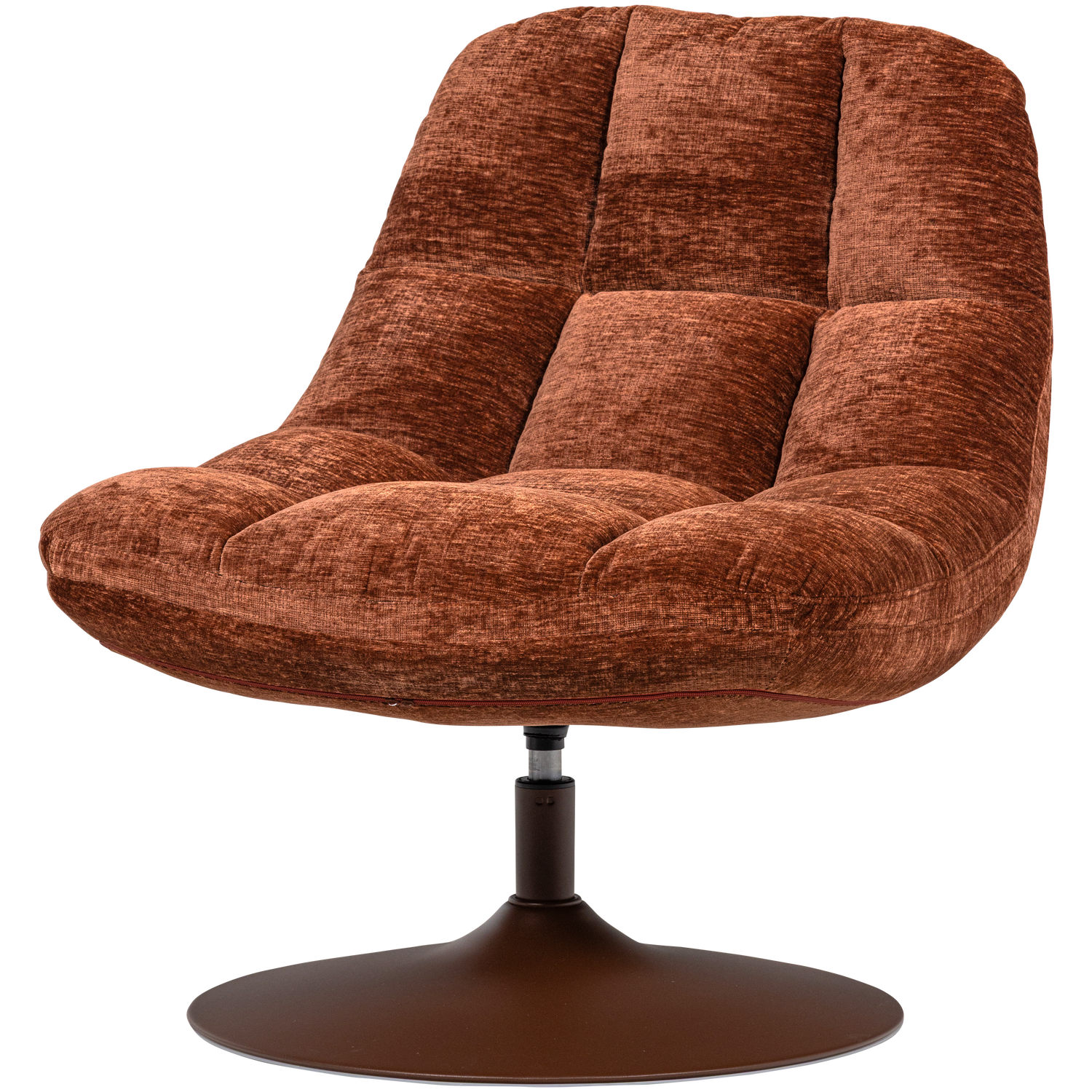 Woood | Draaifauteuil Elvi chenille structuur roestbruin