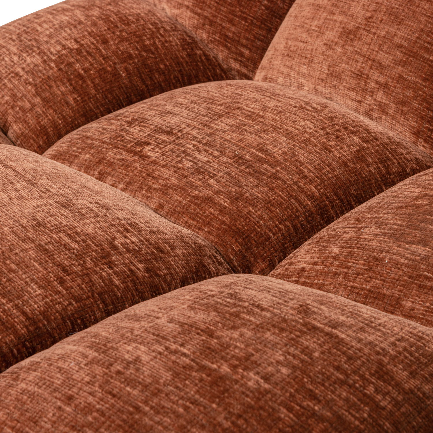 Woood | Draaifauteuil Elvi chenille structuur roestbruin