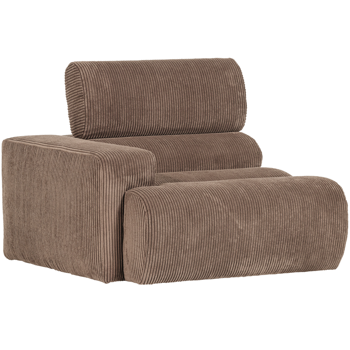Woood | 1-Zits element Novi arm links ribstof taupe