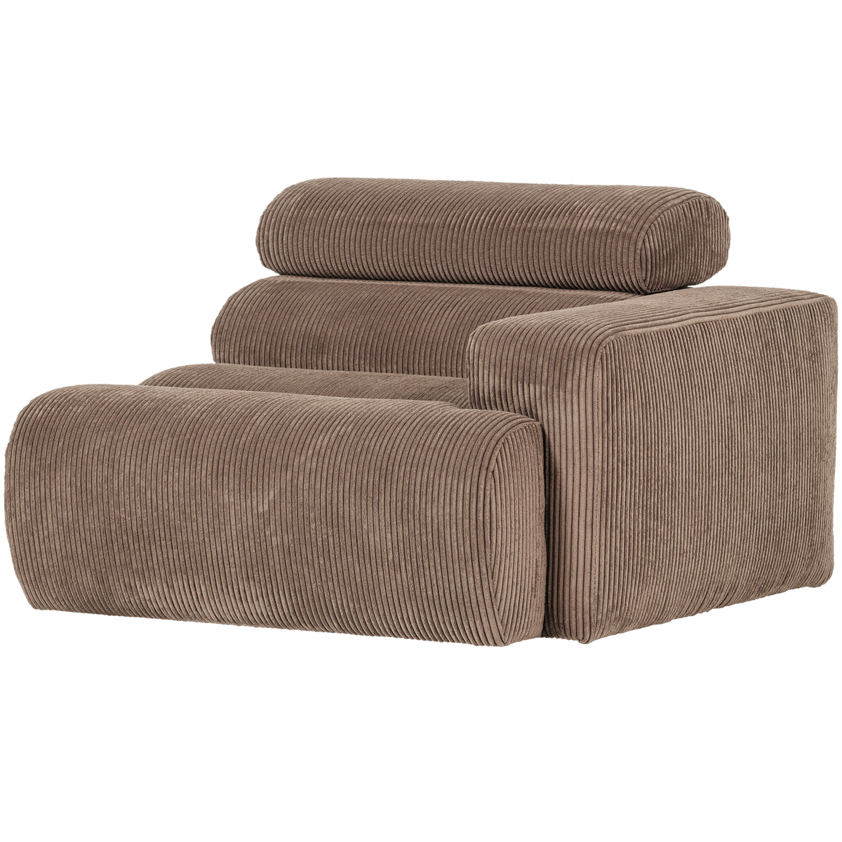 Woood | 1-Zits element Novi arm rechts ribstof taupe