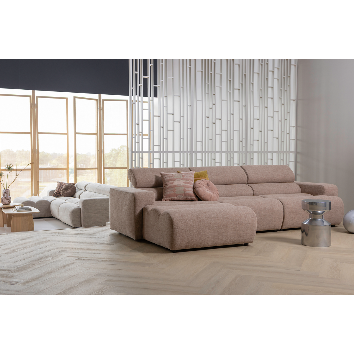 Woood | 1-Zits element Novi arm rechts boucle taupe
