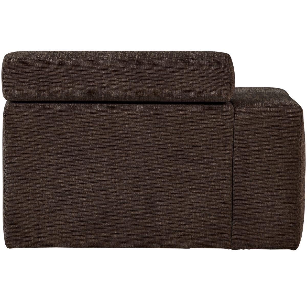 Woood | Chaise longue Novi element arm links donkerbuin melange
