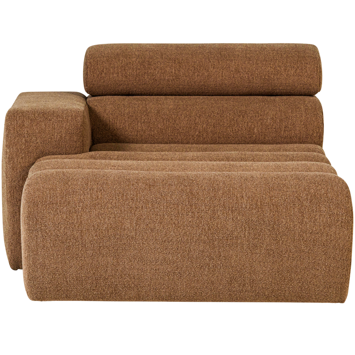 Woood | Chaise longue Novi element arm links boucle karamelbruin