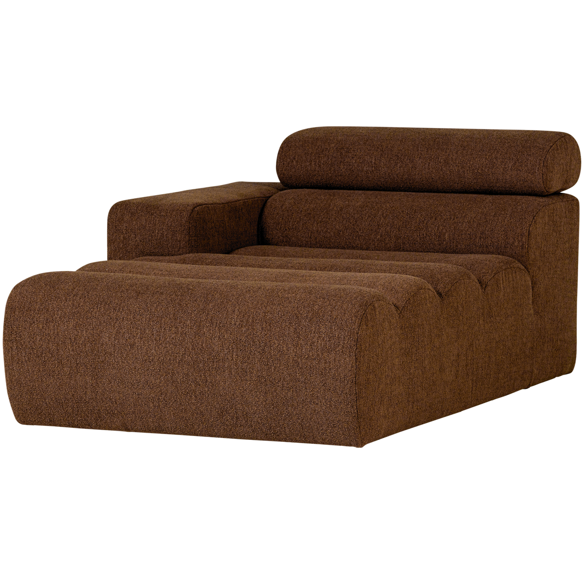 Woood | Chaise longue Novi element arm links boucle mokkabruin