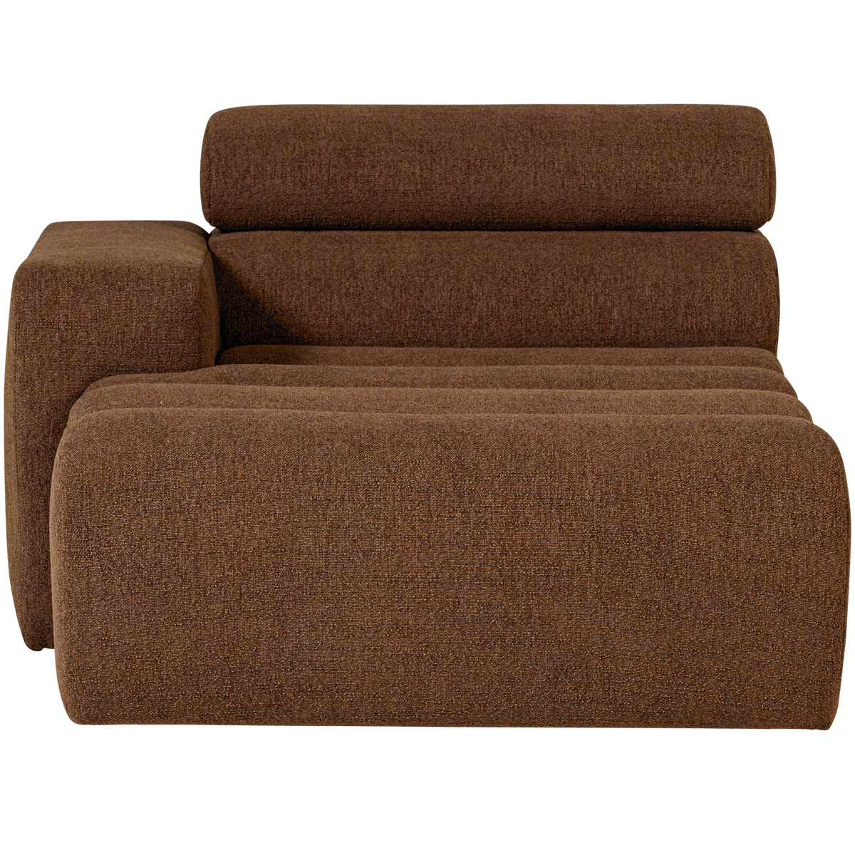 Woood | Chaise longue Novi element arm links boucle mokkabruin