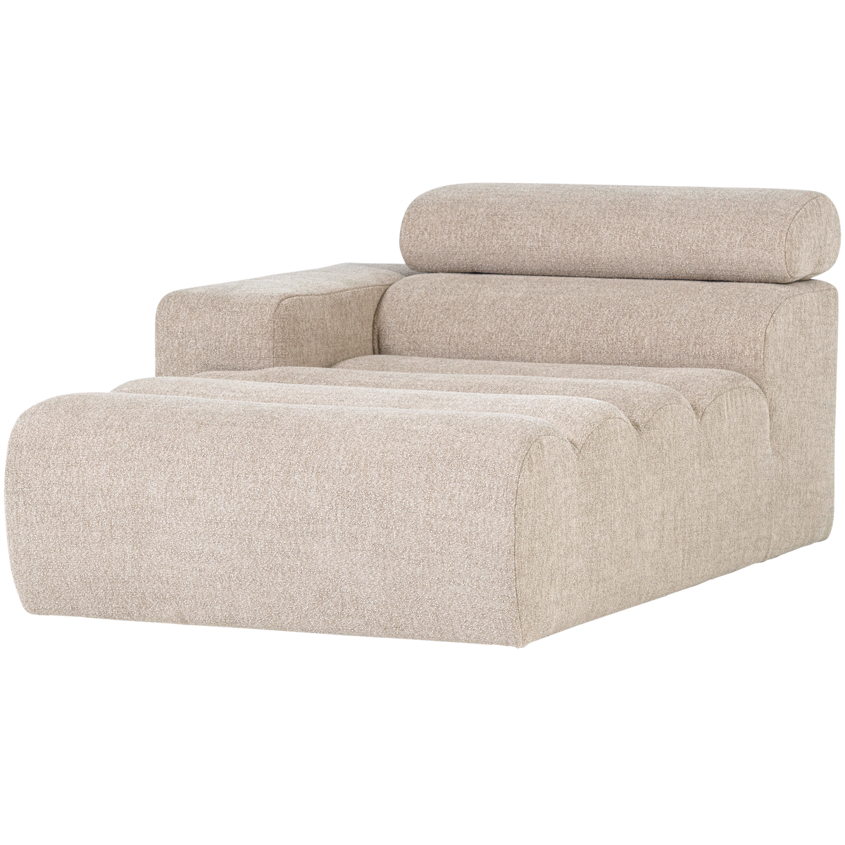 Woood | Chaise longue Novi element arm links boucle naturel