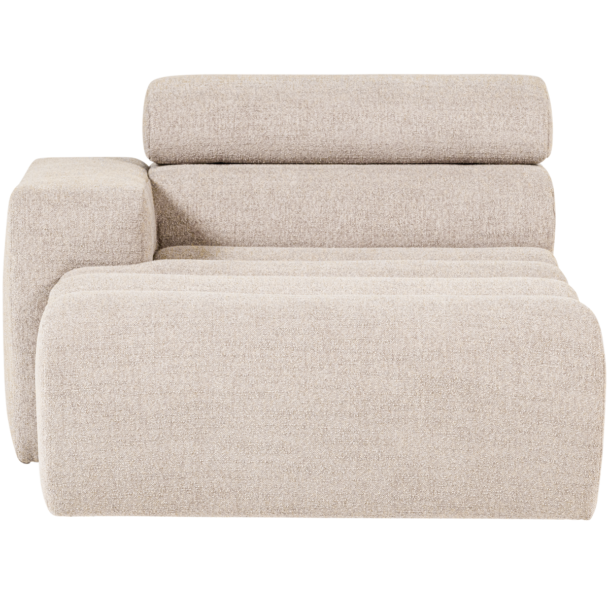 Woood | Chaise longue Novi element arm links boucle naturel