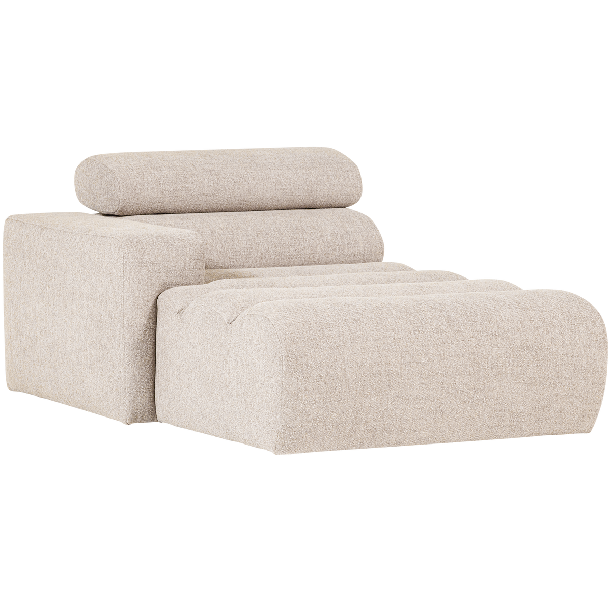 Woood | Chaise longue Novi element arm links boucle naturel