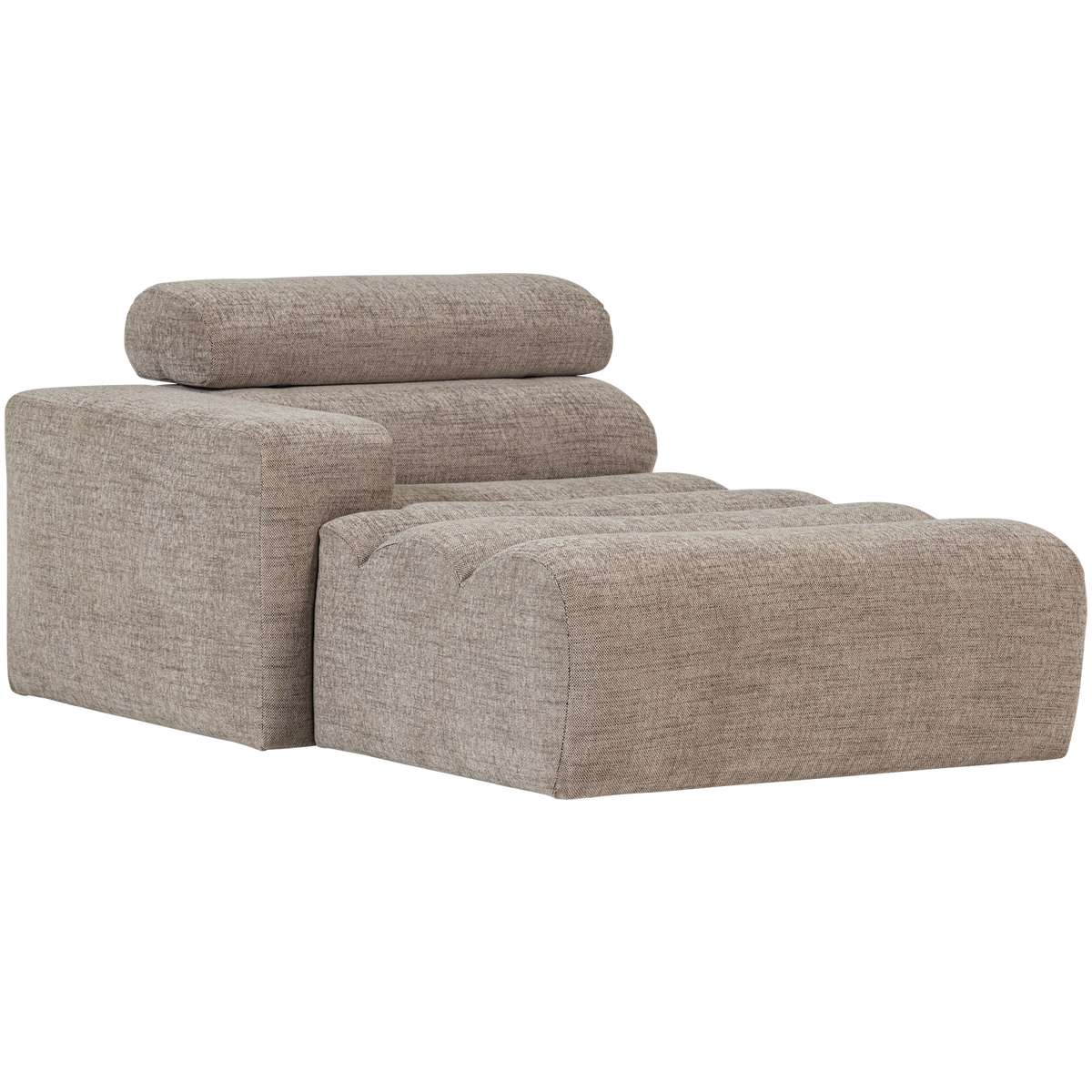 Woood | Chaise longue Novi element arm links naturel melange