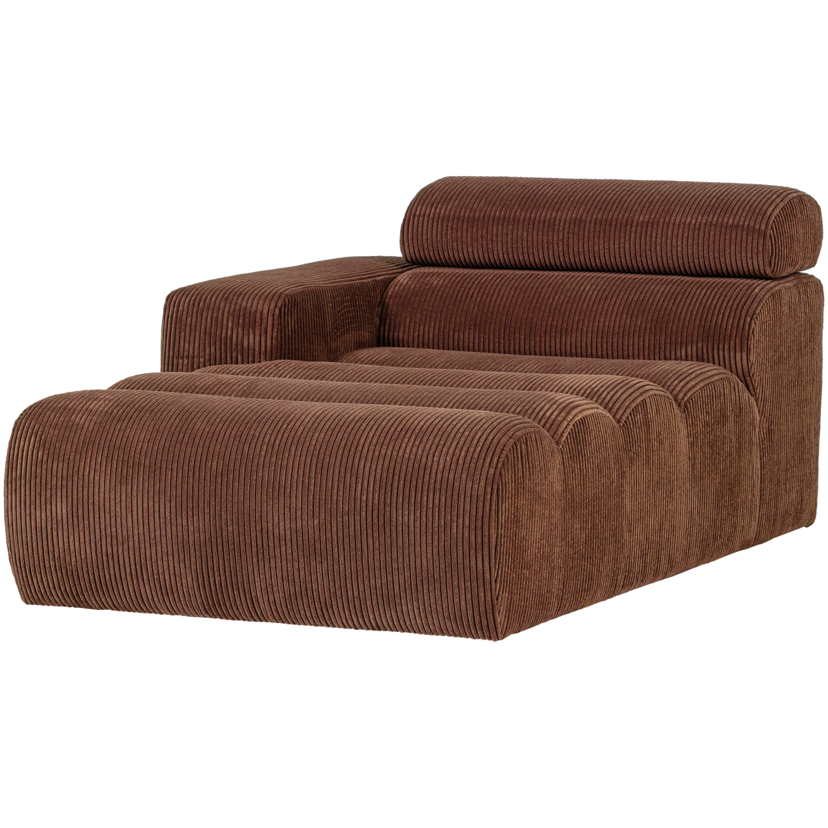 Woood | Chaise longue Novi element arm links ribstof terra