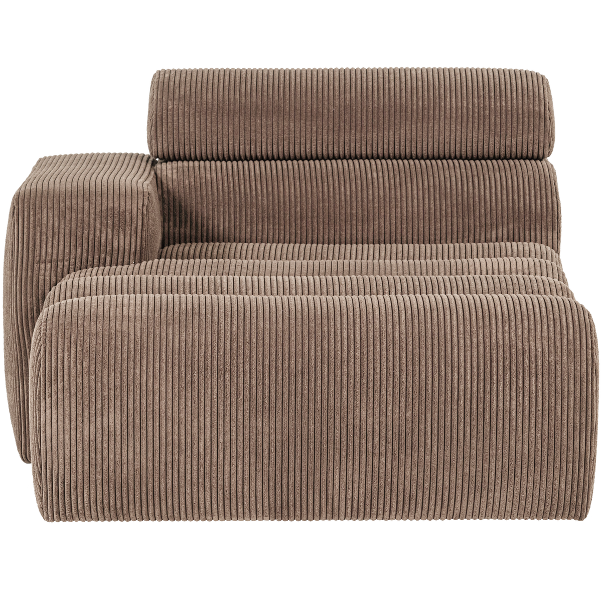 Woood | Chaise longue Novi element arm links ribstof taupe