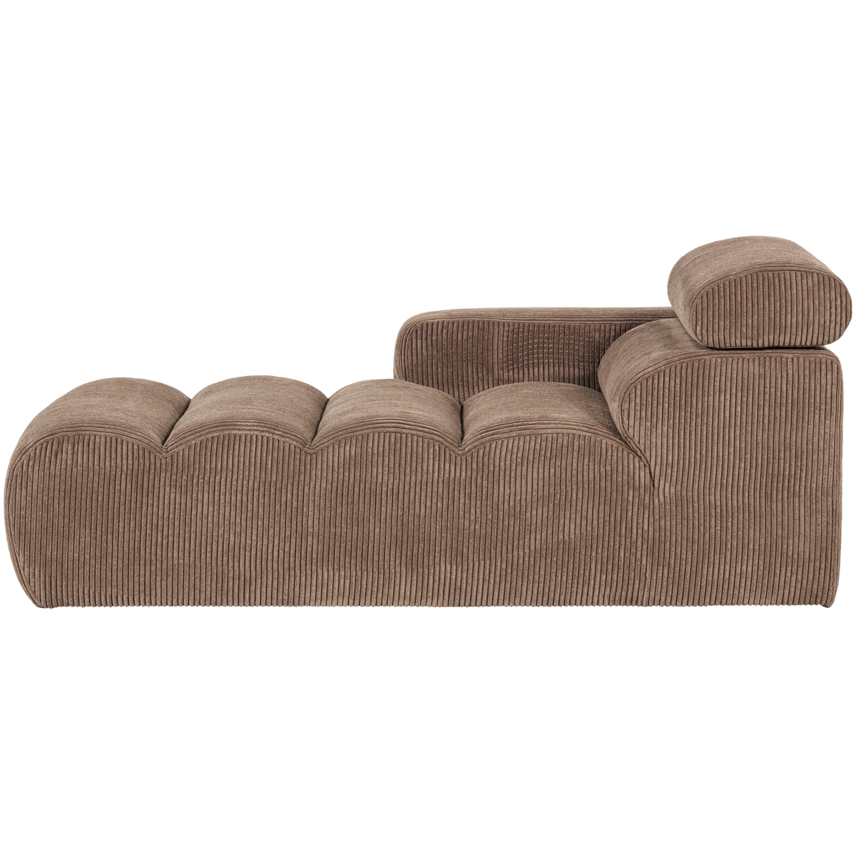 Woood | Chaise longue Novi element arm links ribstof taupe
