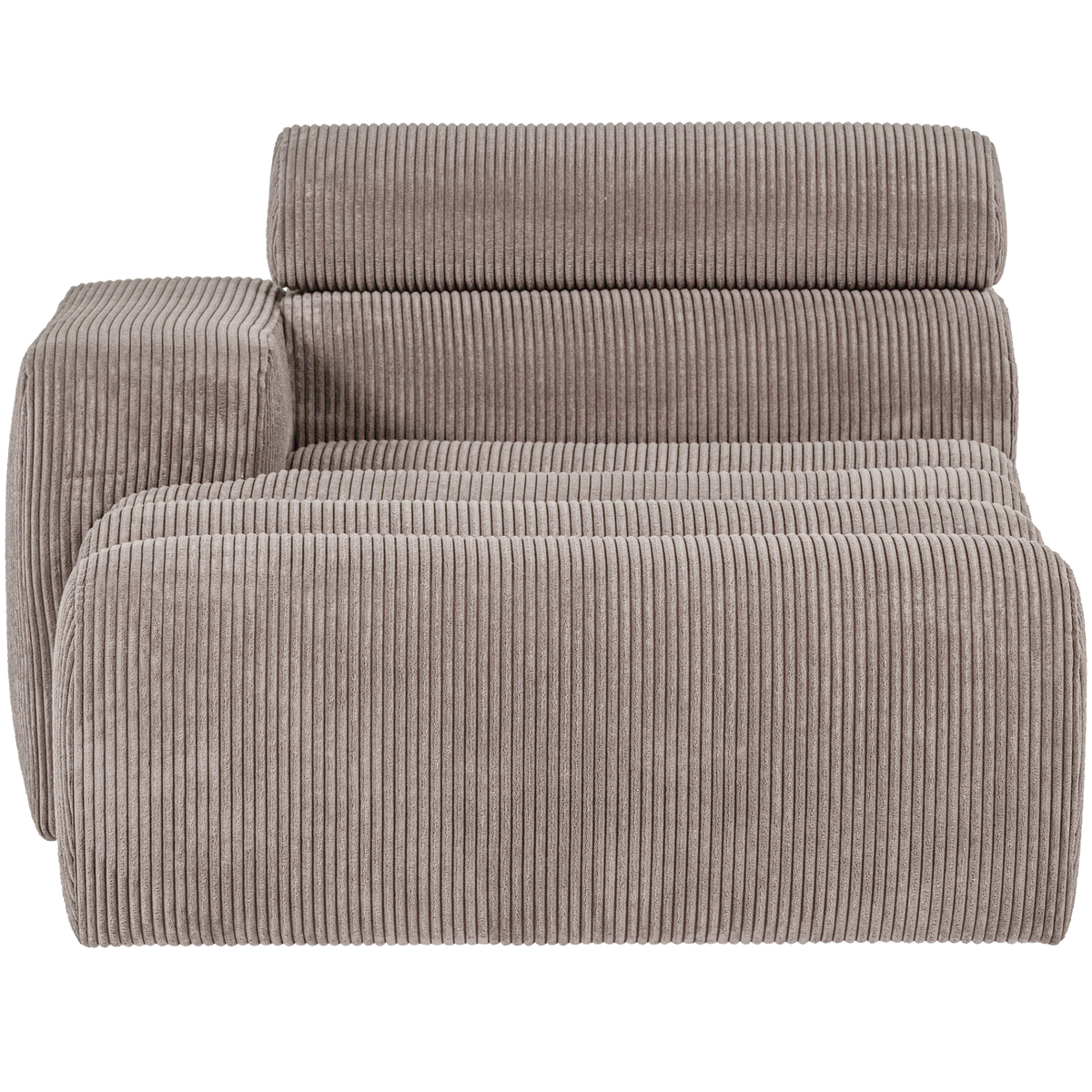 Woood | Chaise longue Novi element arm links ribstof zand