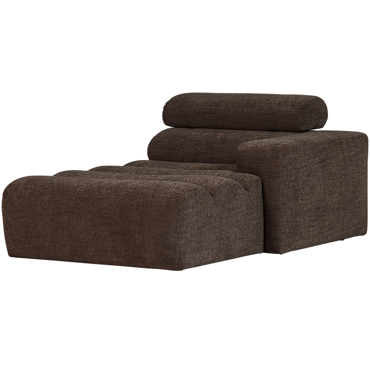 Woood | Chaise longue Novi element arm rechts donkerbruin melange