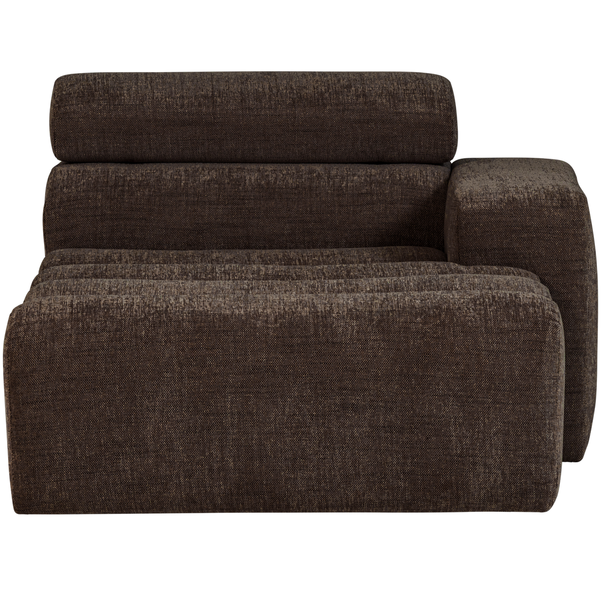 Woood | Chaise longue Novi element arm rechts donkerbruin melange