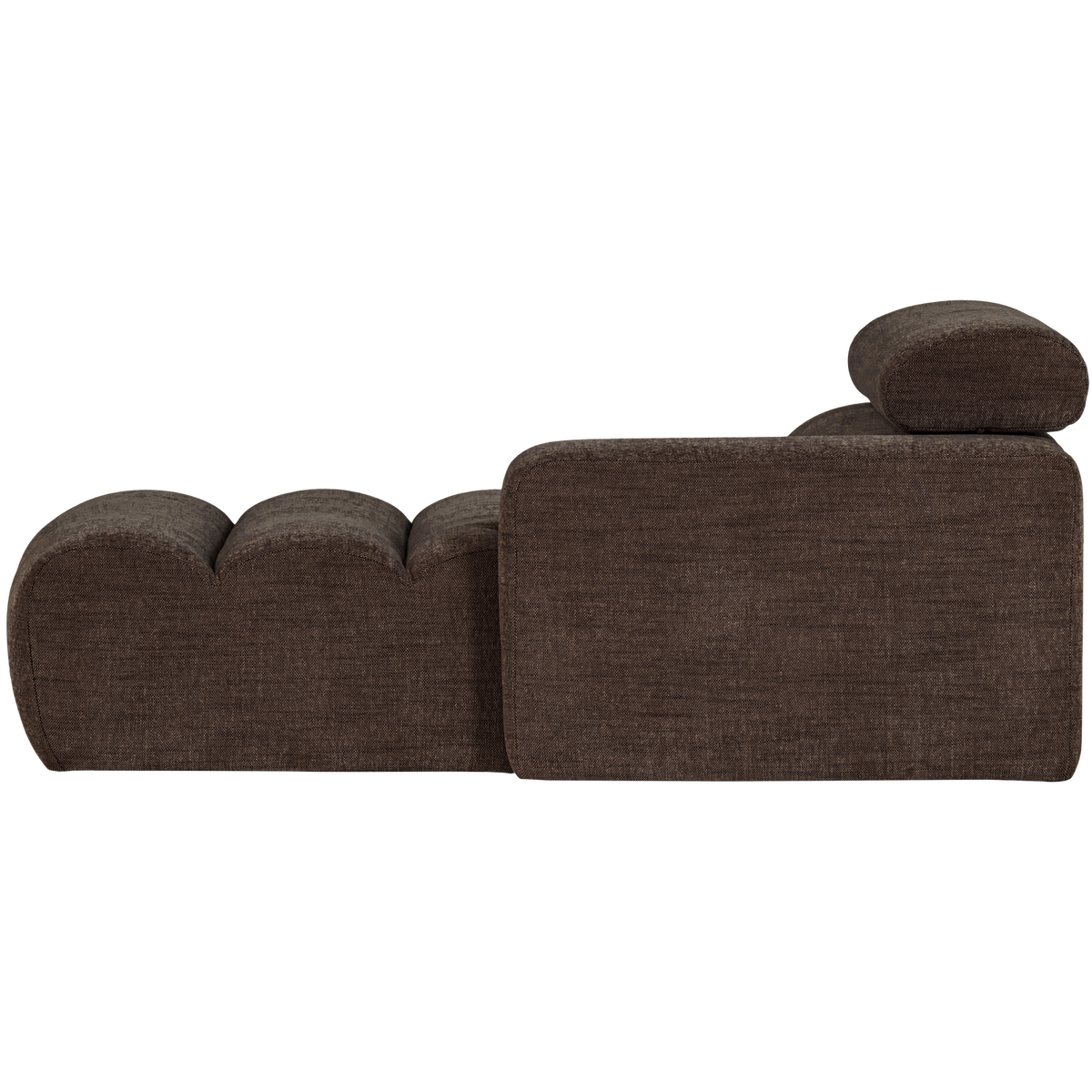 Woood | Chaise longue Novi element arm rechts donkerbruin melange