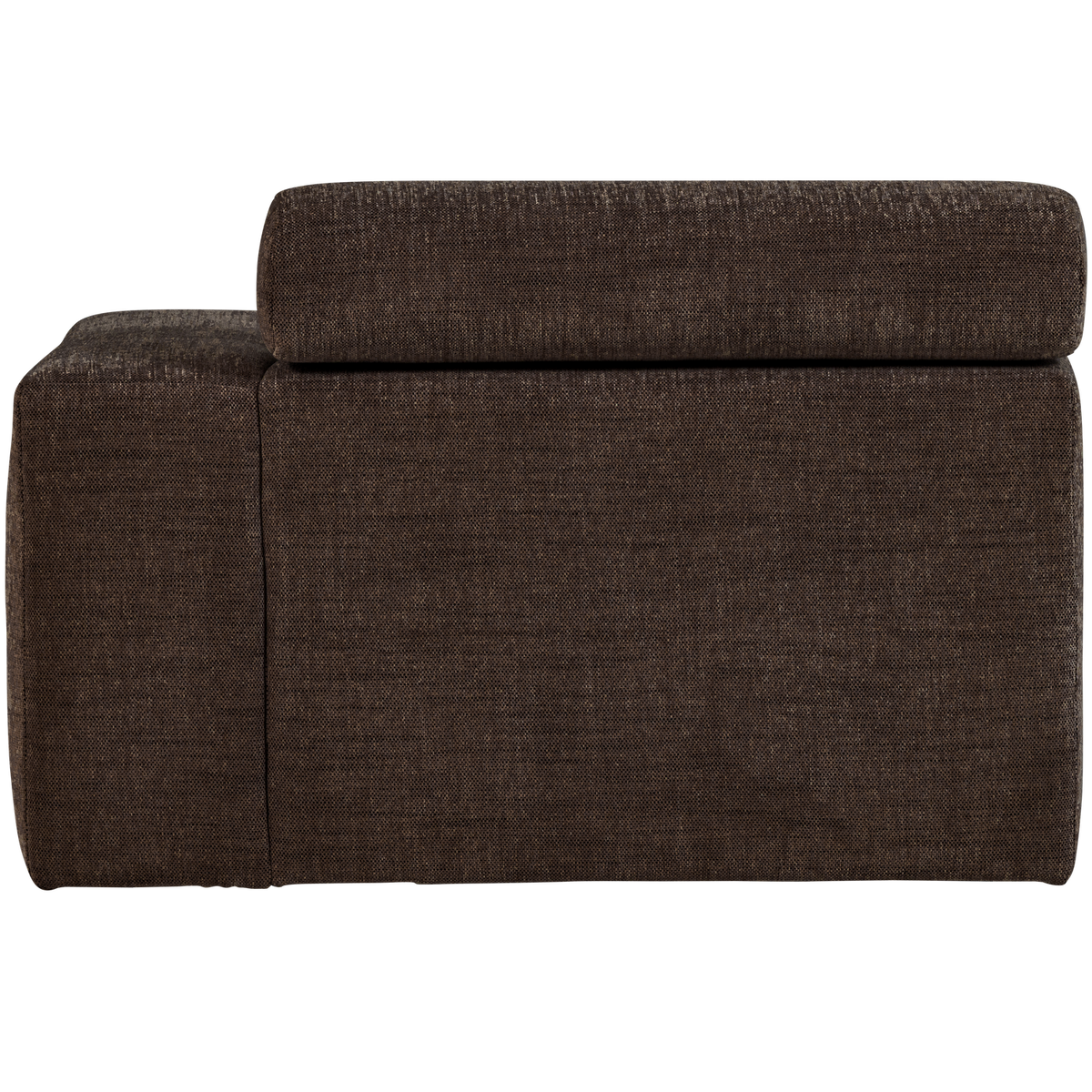 Woood | Chaise longue Novi element arm rechts donkerbruin melange