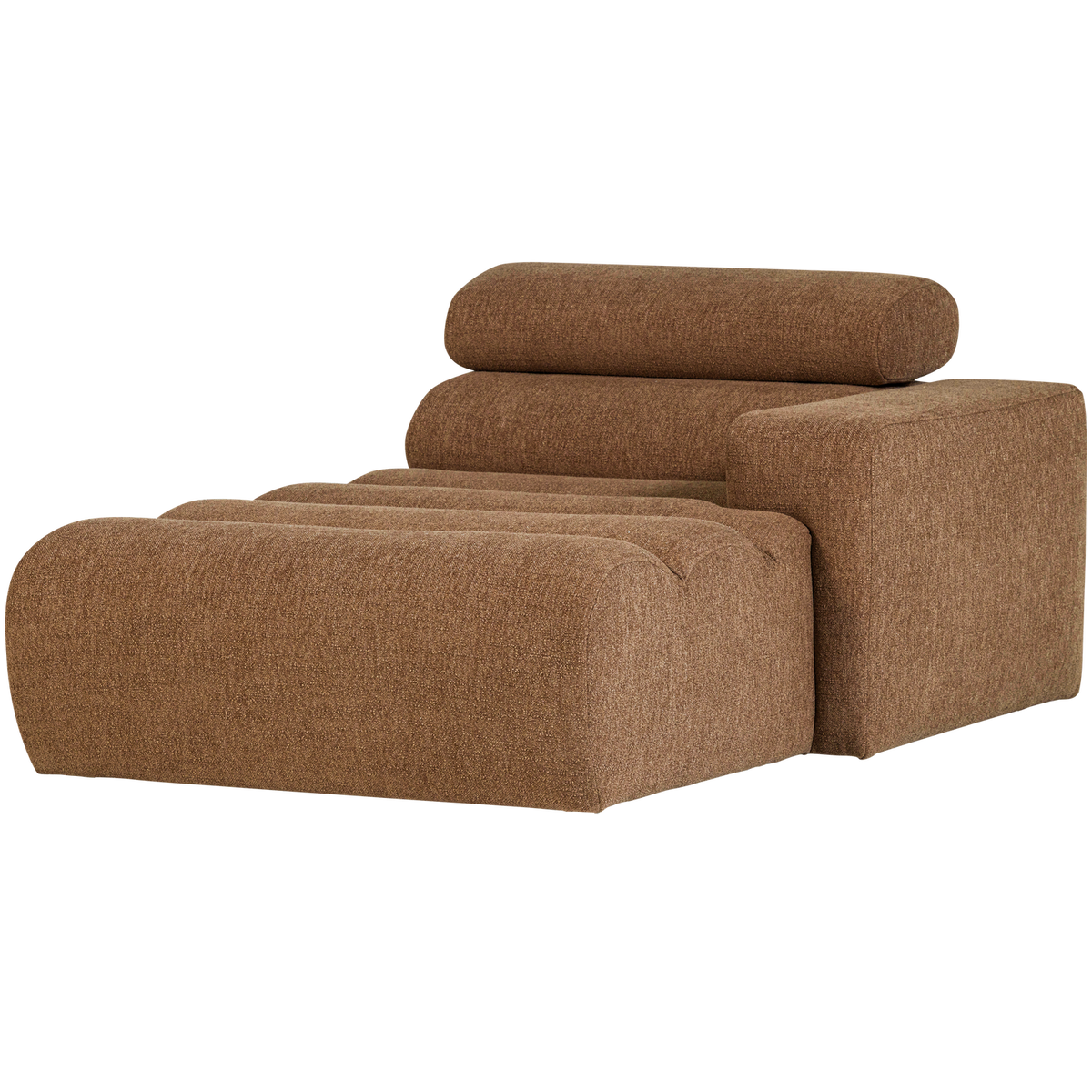 Woood | Chaise longue Novi element arm rechts boucle karamelbruin