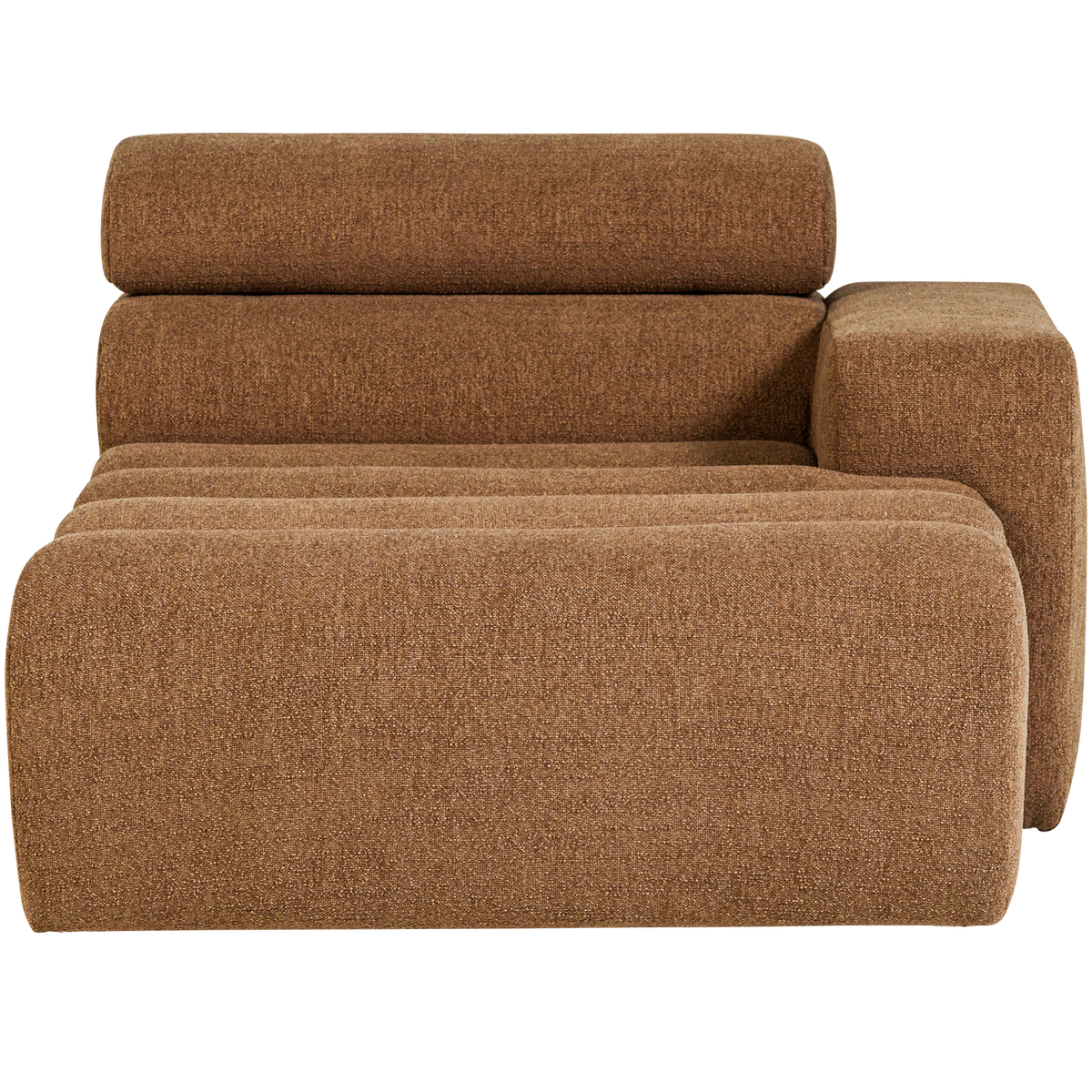 Woood | Chaise longue Novi element arm rechts boucle karamelbruin