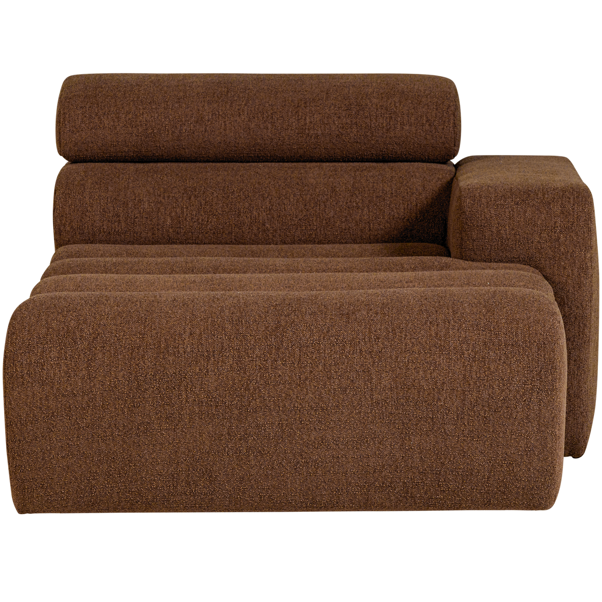 Woood | Chaise longue Novi element arm rechts boucle mokkabruin