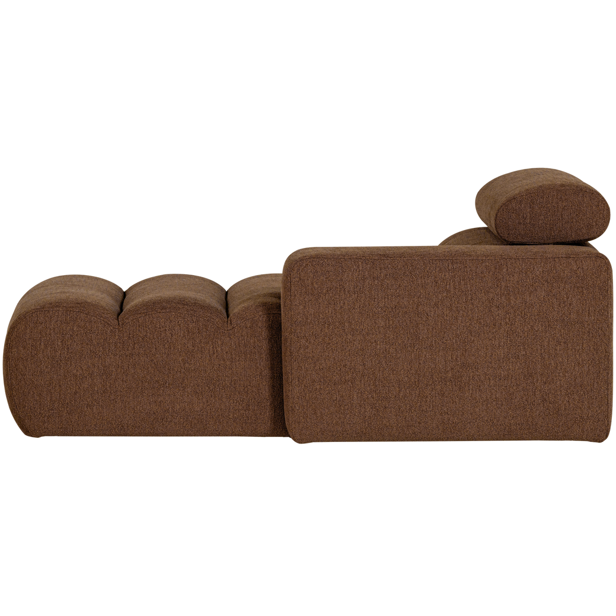 Woood | Chaise longue Novi element arm rechts boucle mokkabruin