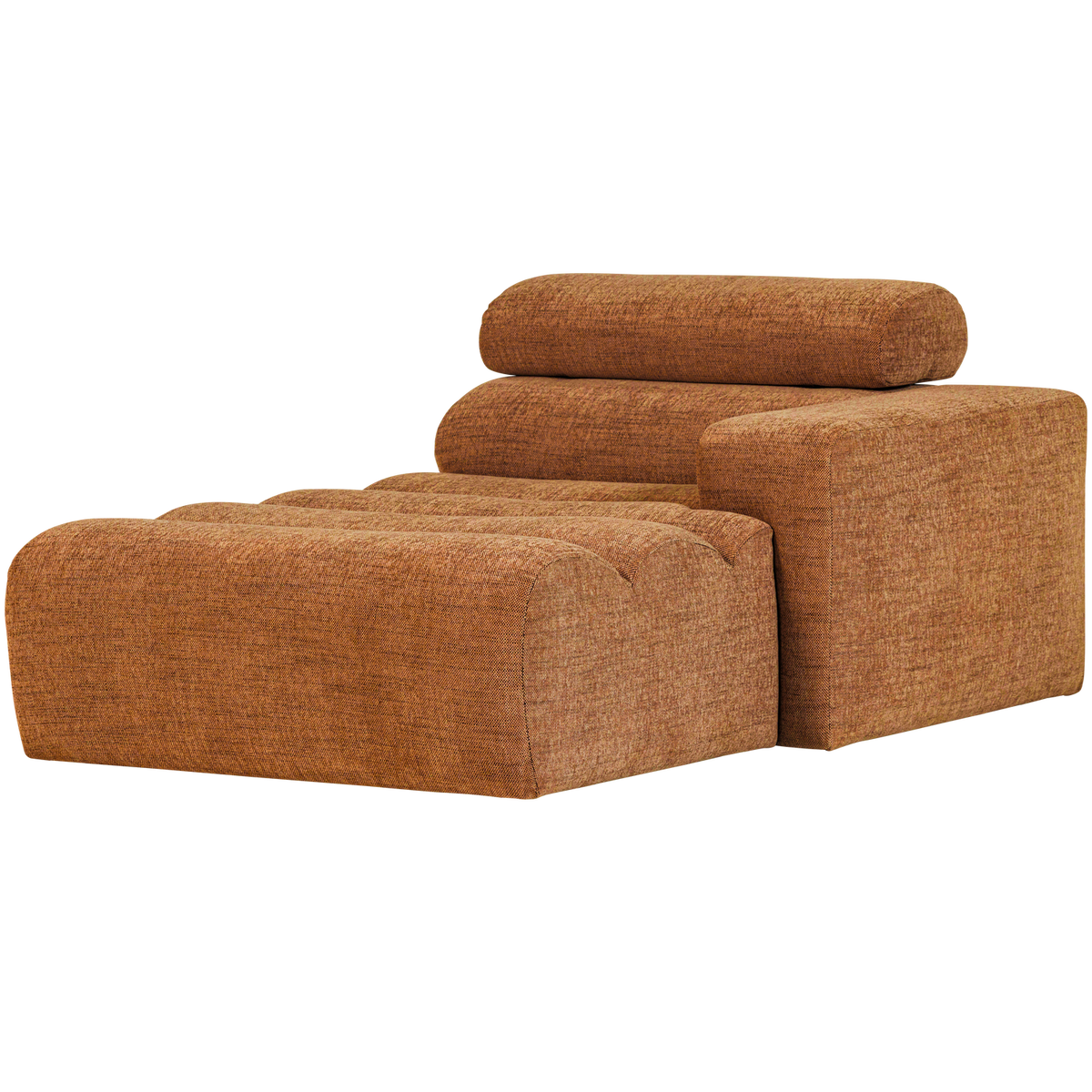 Woood | Chaise longue Novi element arm rechts oranje melange