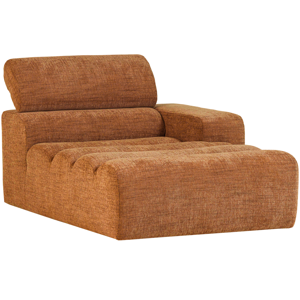 Woood | Chaise longue Novi element arm rechts oranje melange