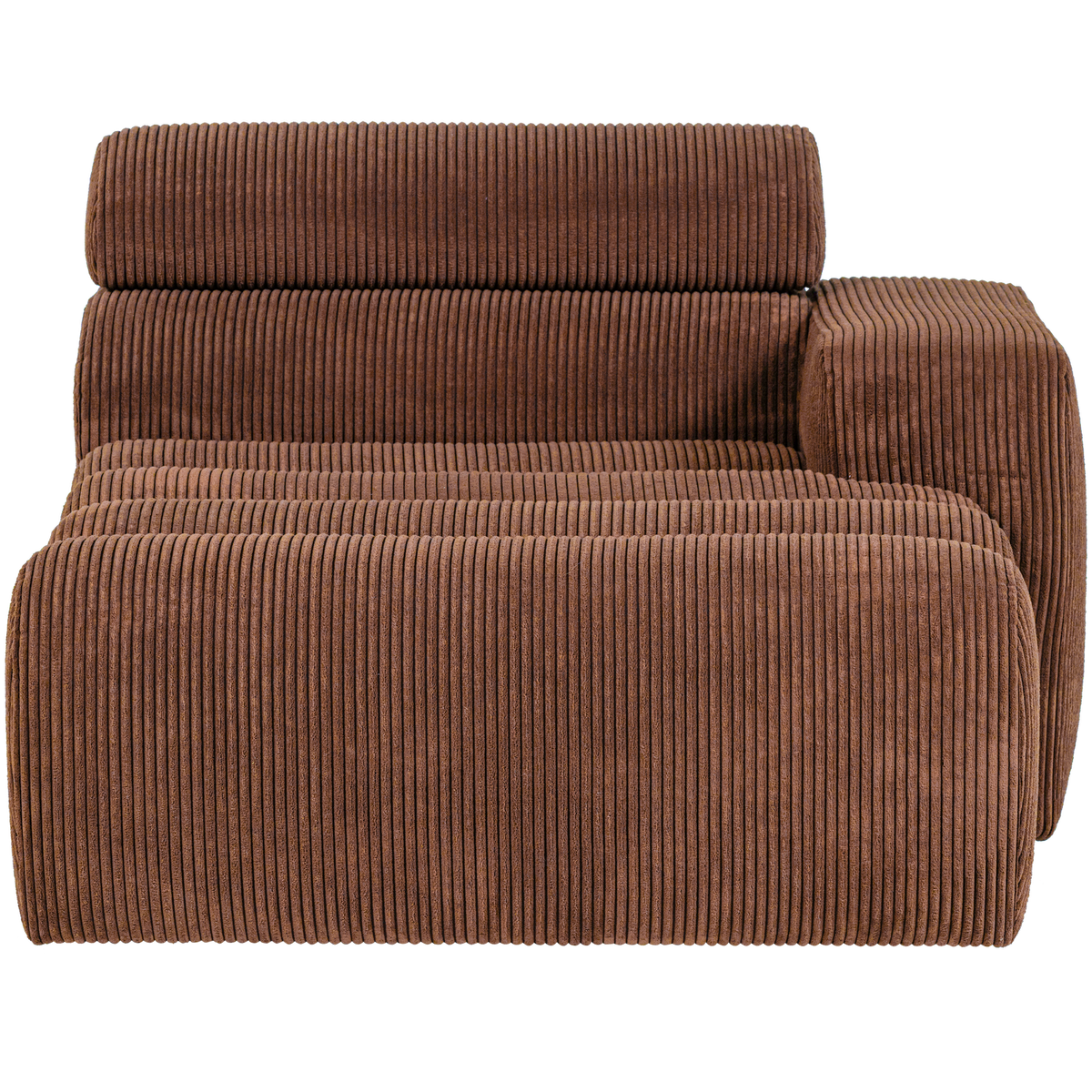 Woood | Chaise longue Novi element arm rechts ribstof terra