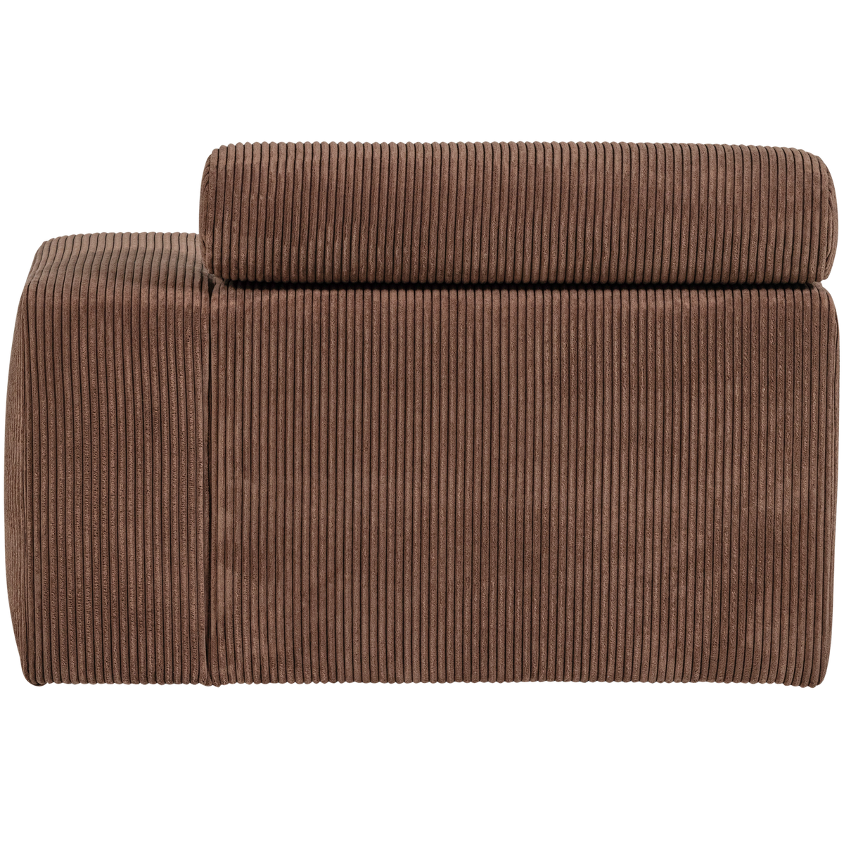 Woood | Chaise longue Novi element arm rechts ribstof mokkabruin