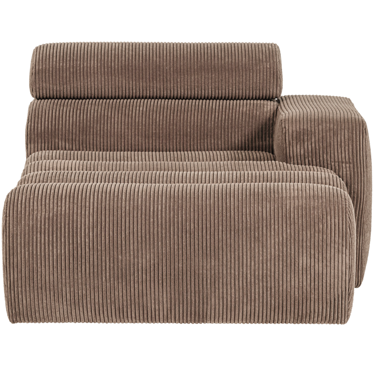 Woood | Chaise longue Novi element arm rechts ribstof taupe