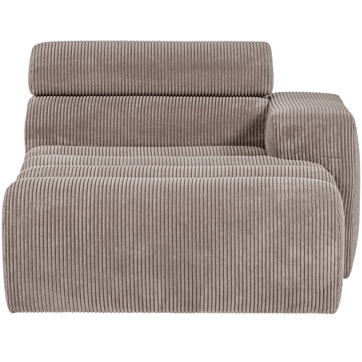 Woood | Chaise longue Novi element arm rechts ribstof zand