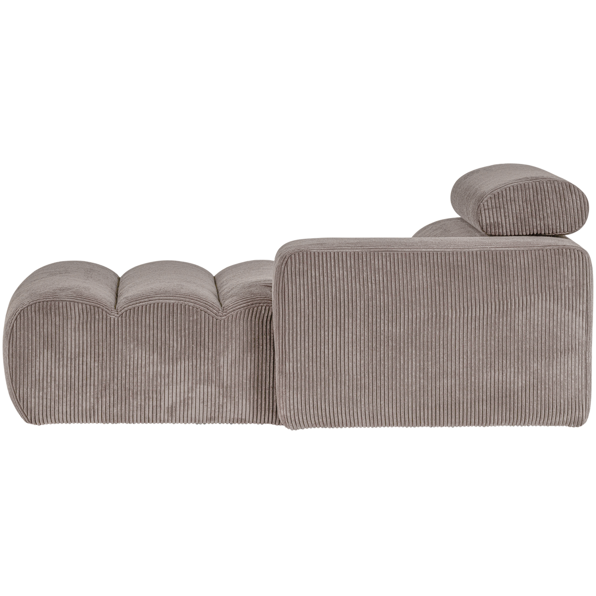 Woood | Chaise longue Novi element arm rechts ribstof zand