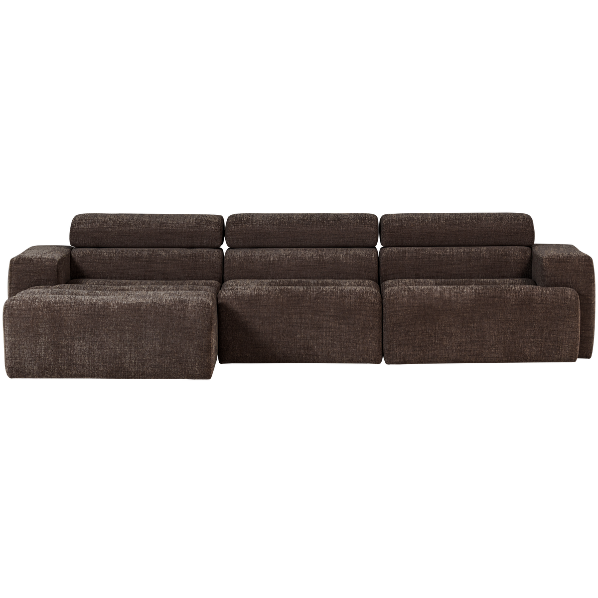 Woood | Chaise longue Novi links donkerbruin melange