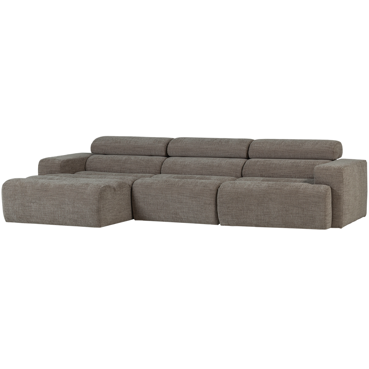 Woood | Chaise longue Novi links grijs melange