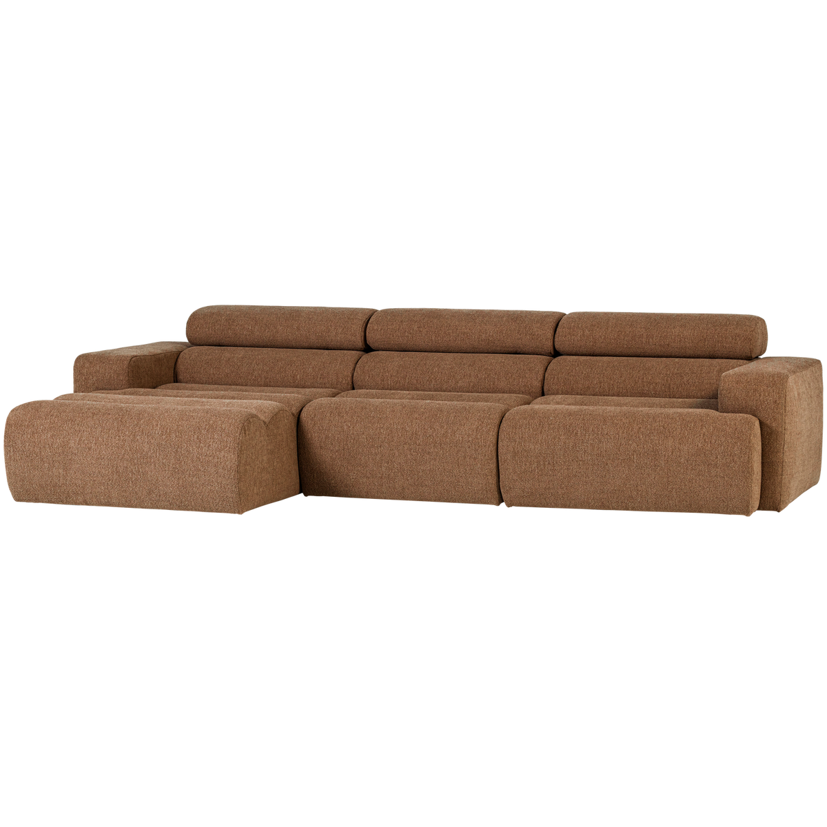 Woood | Chaise longue Novi links boucle karamelbruin