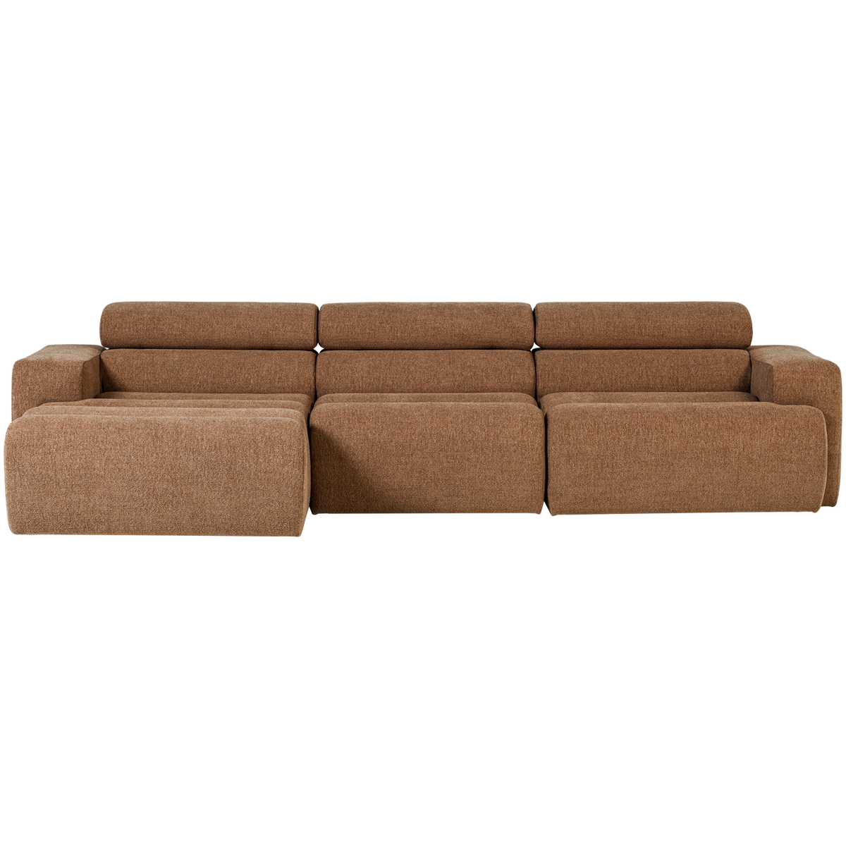 Woood | Chaise longue Novi links boucle karamelbruin