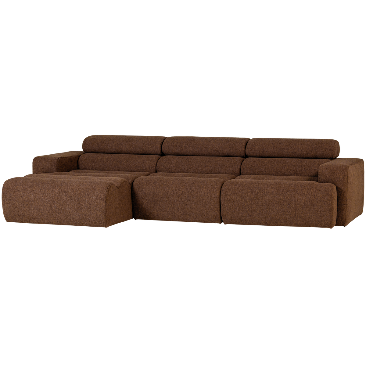 Woood | Chaise longue Novi links boucle mokkabruin