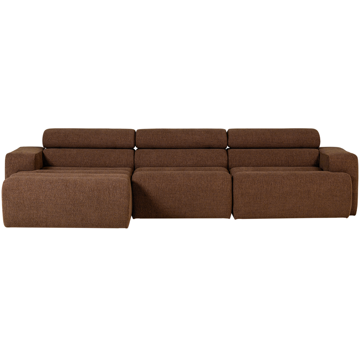 Woood | Chaise longue Novi links boucle mokkabruin