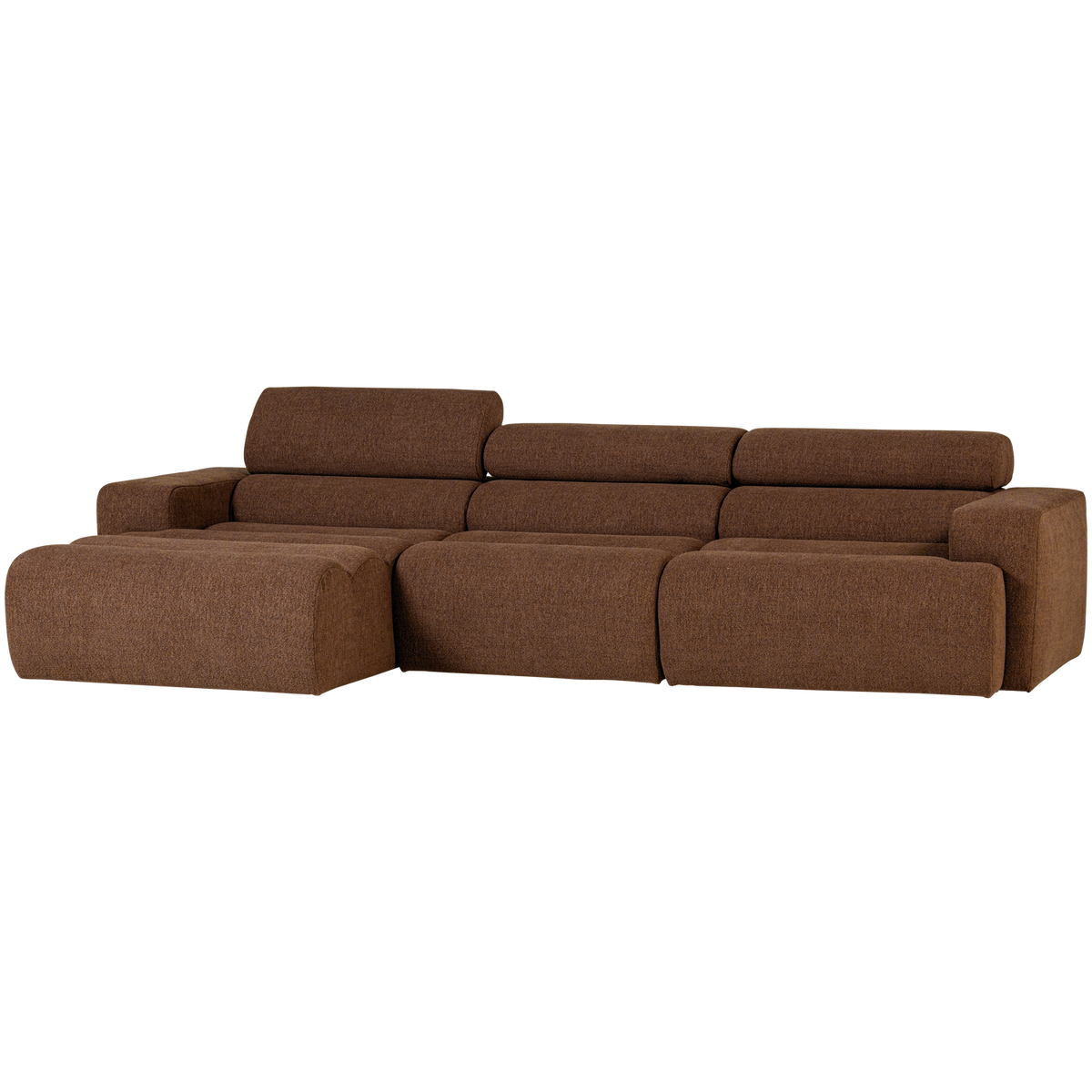 Woood | Chaise longue Novi links boucle mokkabruin