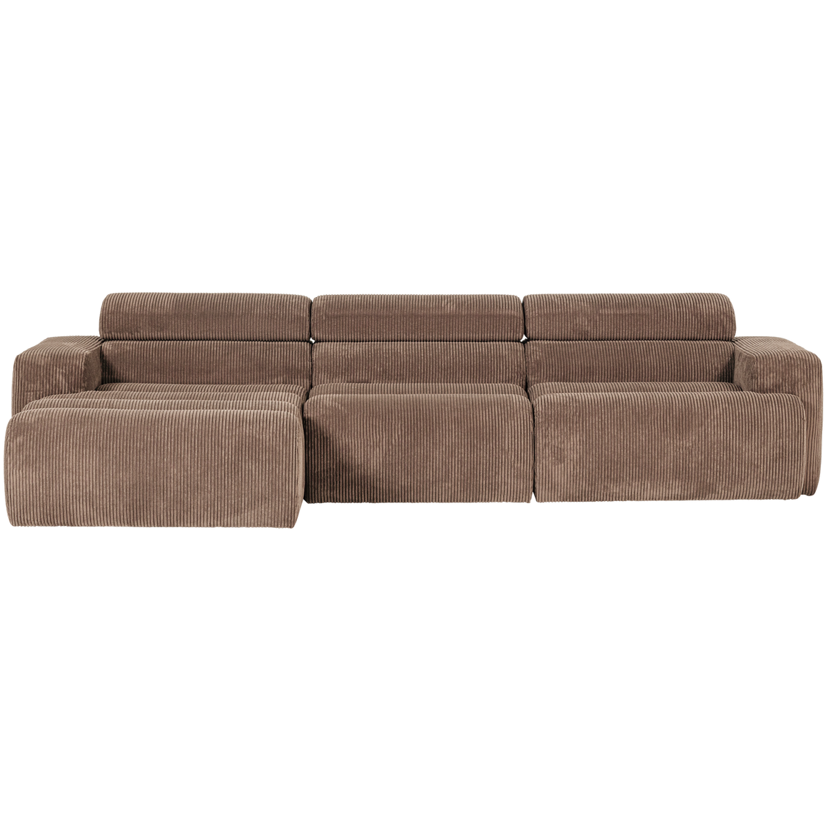 Woood | Chaise longue Novi links ribstof taupe