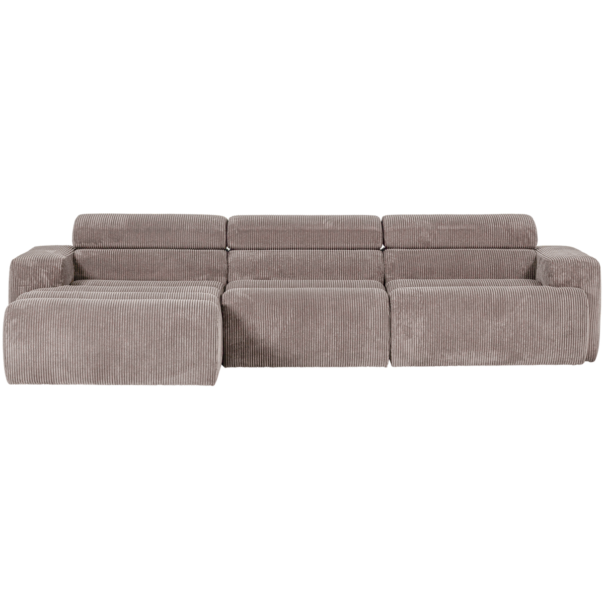 Woood | Chaise longue Novi links ribstof zand