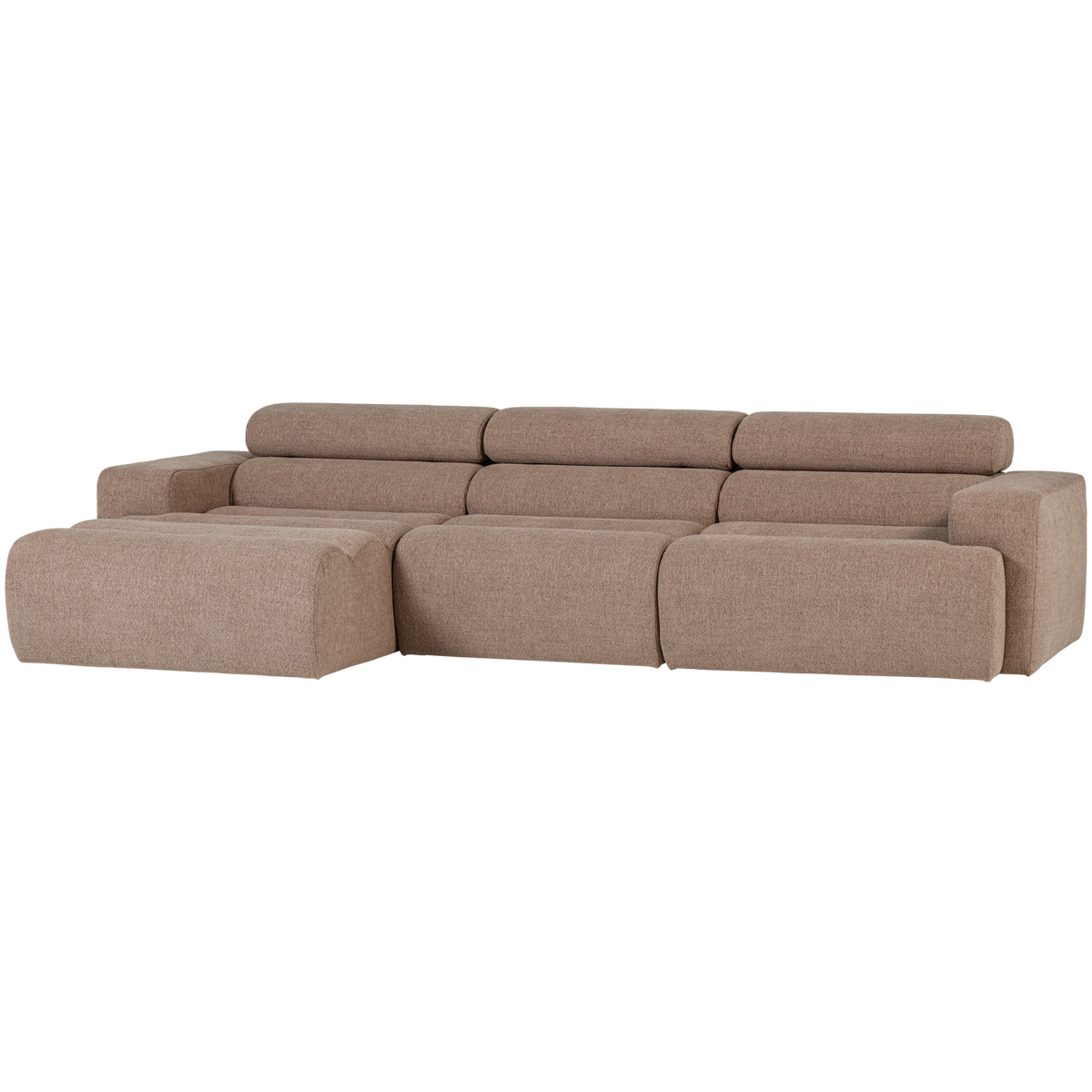 Woood | Chaise longue Novi links boucle taupe