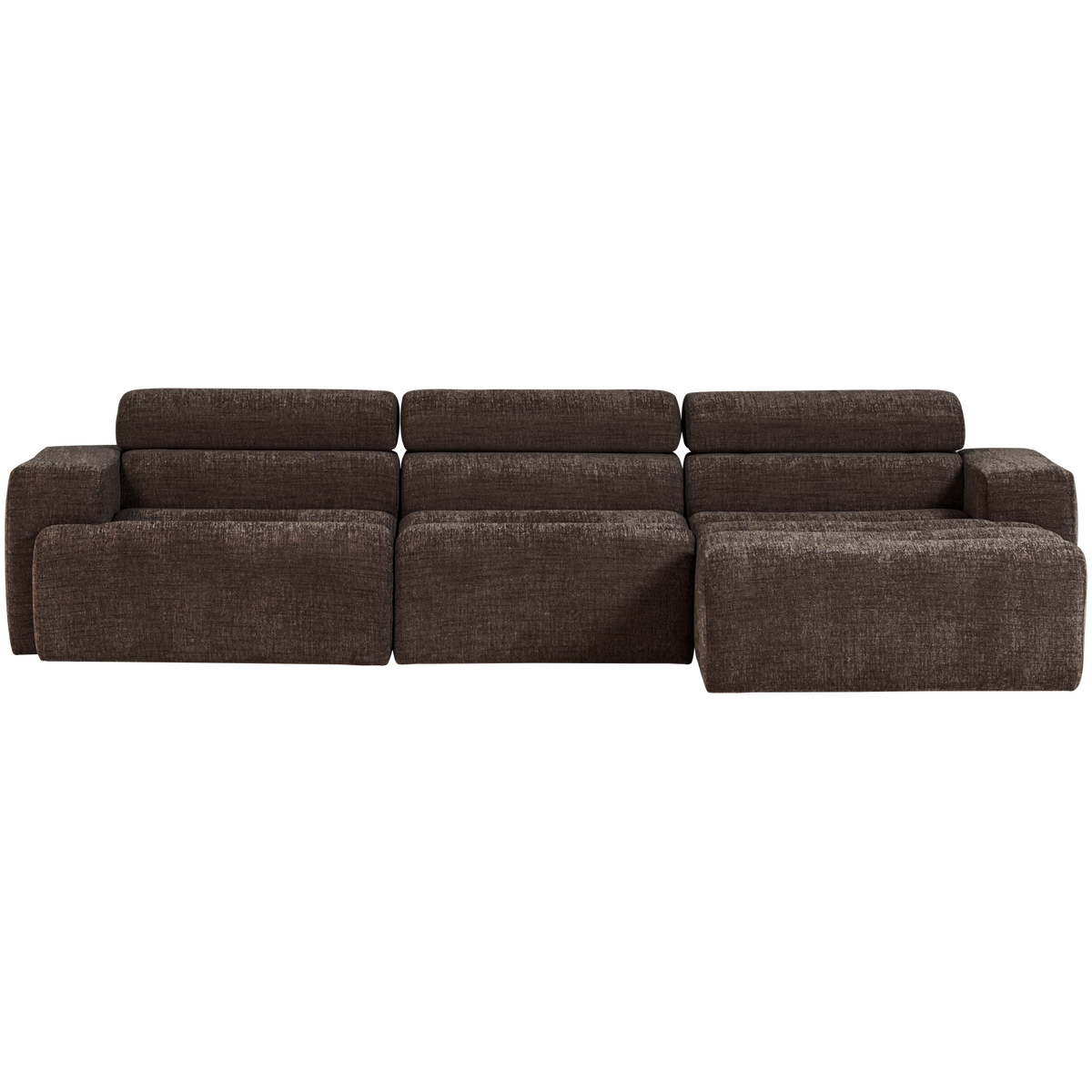 Woood | Chaise longue Novi rechts donkerbruin melange