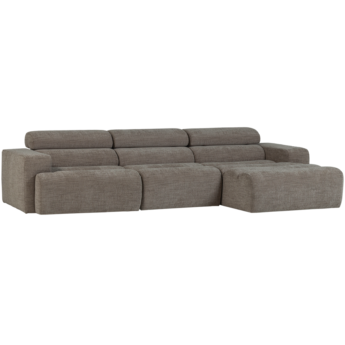 Woood | Chaise longue Novi rechts grijs melange