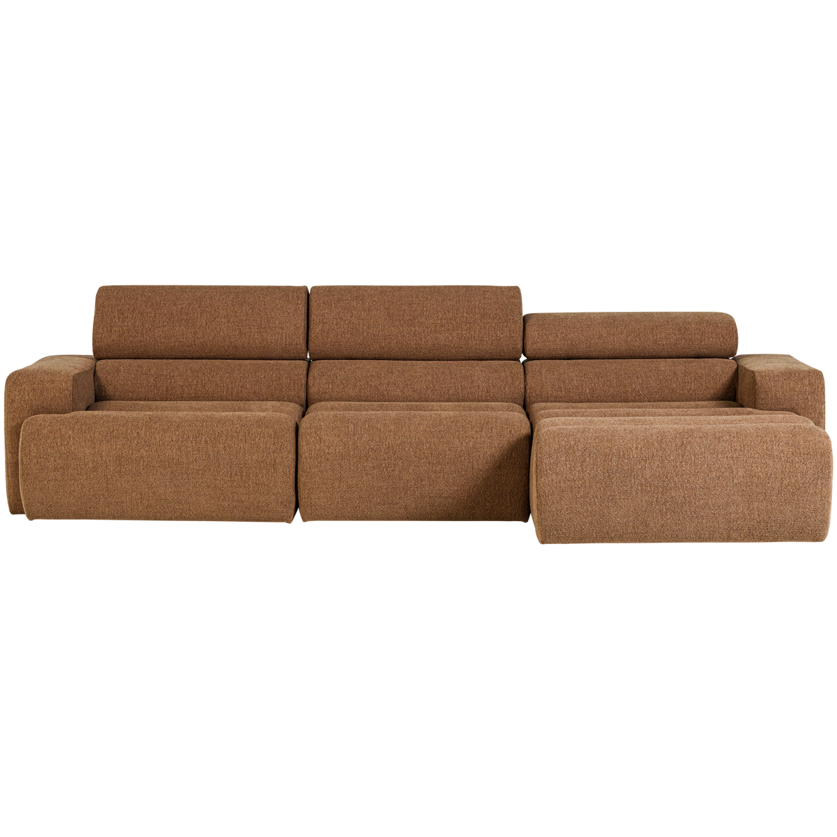 Woood | Chaise longue Novi rechts boucle karamelbruin