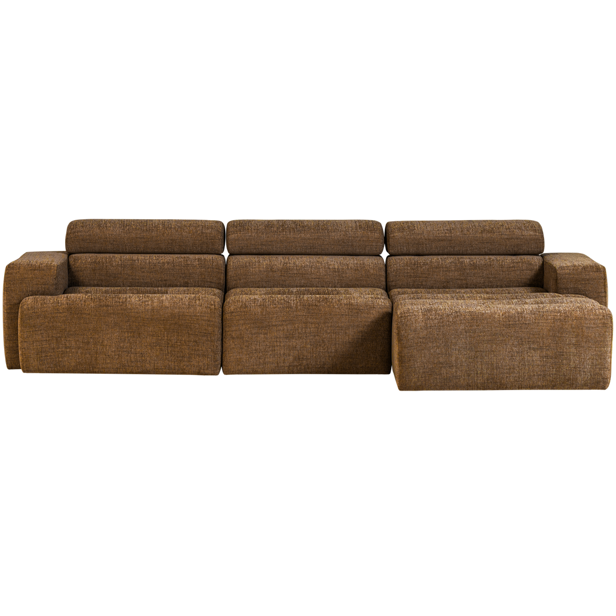 Woood | Chaise longue Novi rechts karamelbruin melange