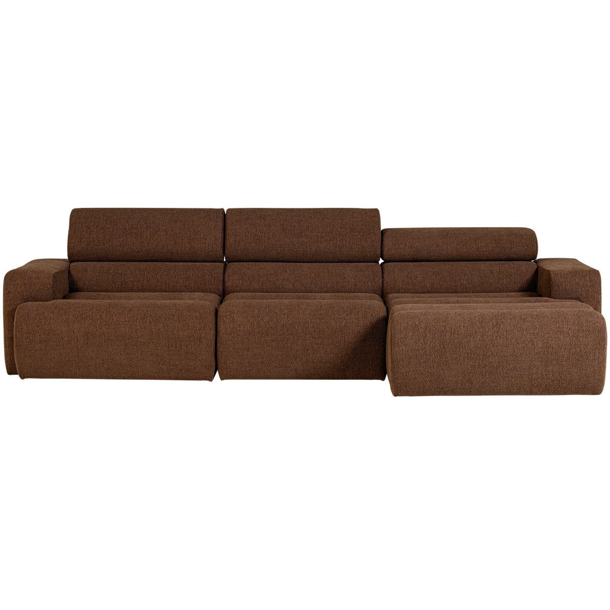 Woood | Chaise longue Novi rechts boucle mokkabruin