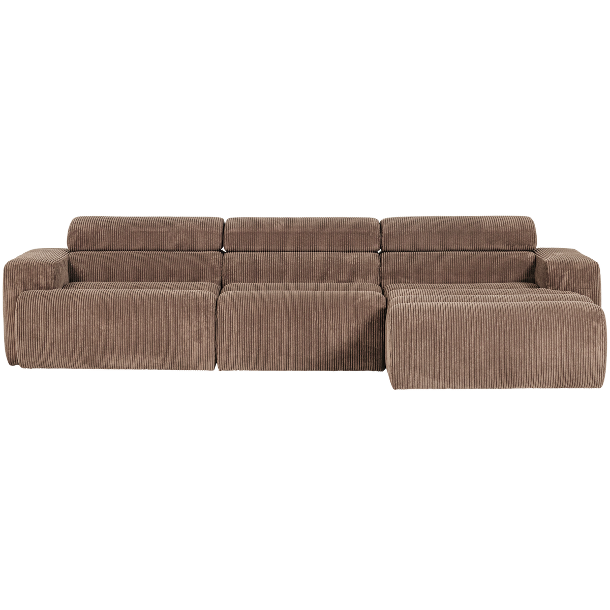 Woood | Chaise longue Novi rechts ribstof taupe