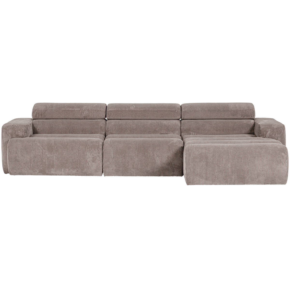 Woood | Chaise longue Novi rechts ribstof zand